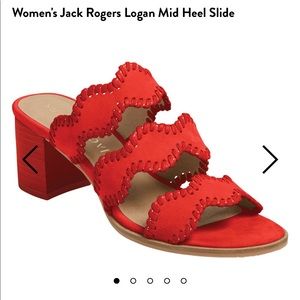 Jack Rogers Logan mid heel slide red suede